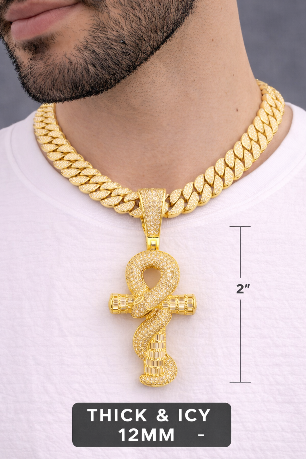 Ankh of Eternity Iced Chain