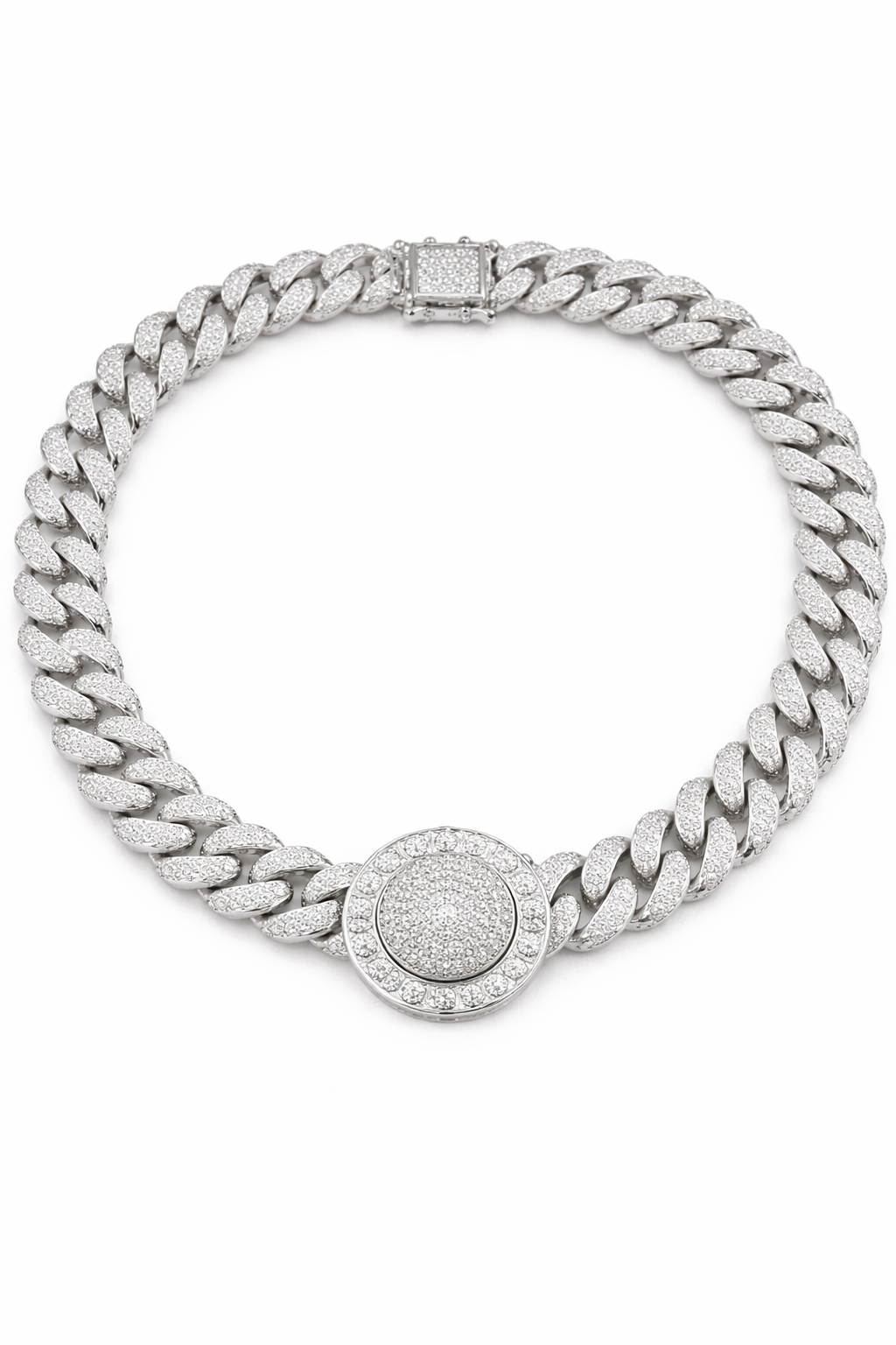 Iced Halo Medallion Cuban Link Chain