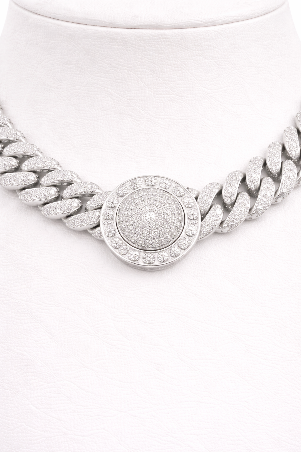 Iced Halo Medallion Cuban Link Chain