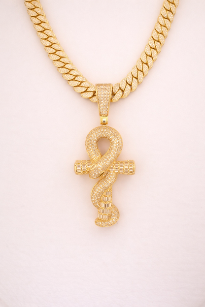 Ankh of Eternity Iced Chain