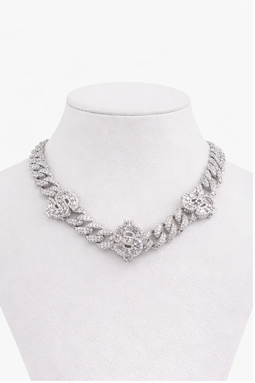 Iced Dollar Sign Cuban Link Chain