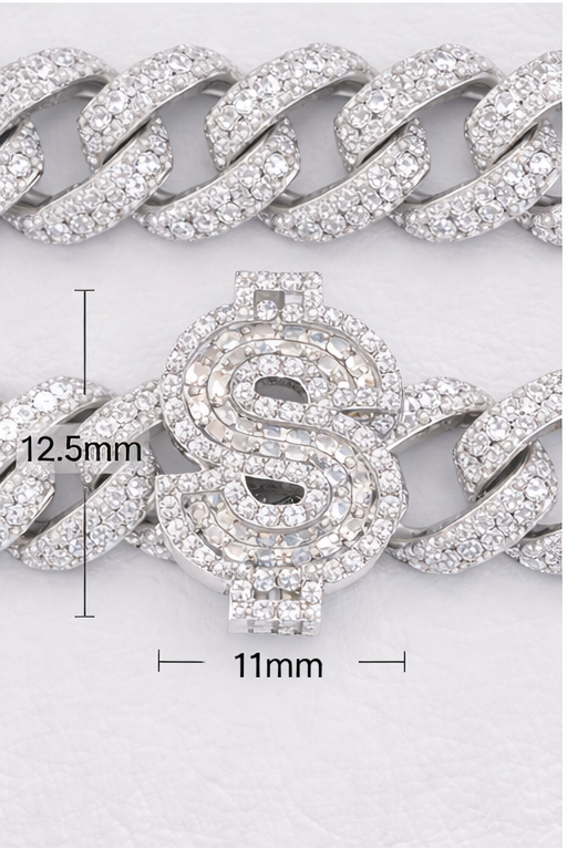 Iced Dollar Sign Cuban Link Chain