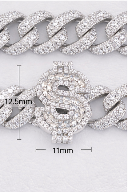 Iced Dollar Sign Cuban Link Chain