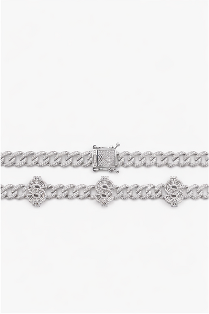 Iced Dollar Sign Cuban Link Chain