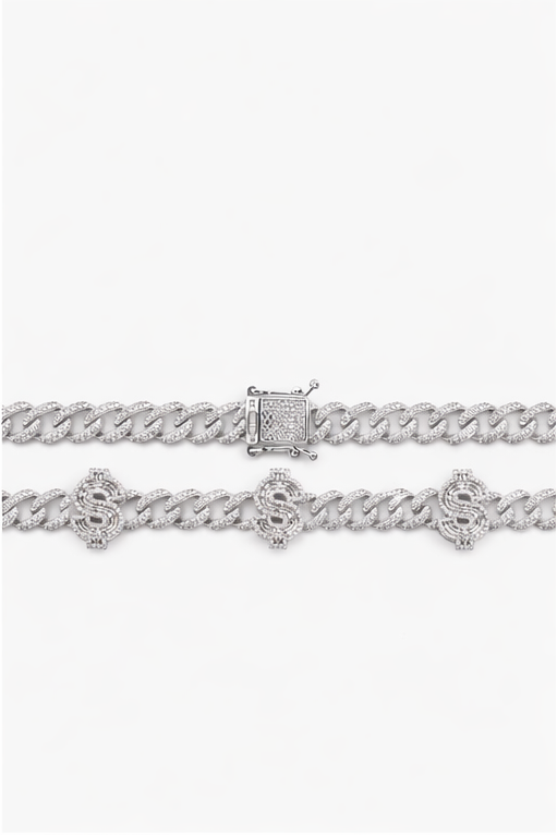 Iced Dollar Sign Cuban Link Chain